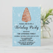 Kerstboom Koekkerfeestdag Blauwe sneeuw Kaart (Staand voorkant)