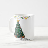 Kerstboom Koffiemok Gelukkig Kerstfeest (Voorkant links)