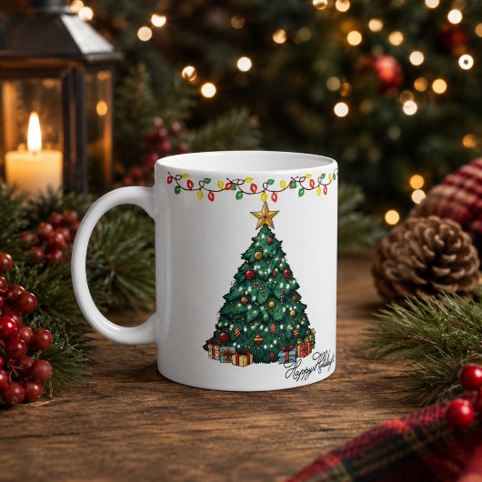 Kerstboom Koffiemok Gelukkig Kerstfeest