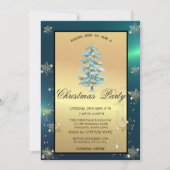 Kerstboom, Kogels, Snowflakes Company Party Kaart (Voorkant)