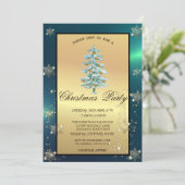 Kerstboom, Kogels, Snowflakes Company Party Kaart (Staand voorkant)