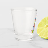 kerstboom krijgt een kleine kleurrijke stekelstaar shot glas (Links)