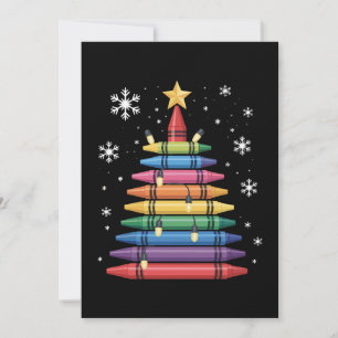 Kerstboom Krijt Kunst Leraar School Kerstmis Kaart
