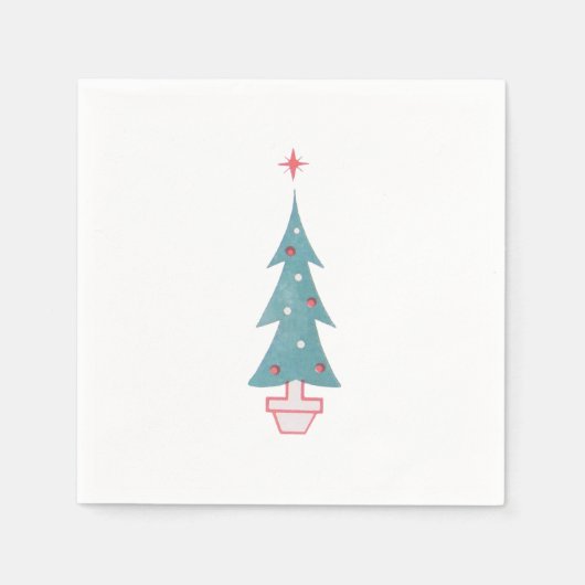 kerstboom  kunst uit de jaren 50 servet (Voorkant)