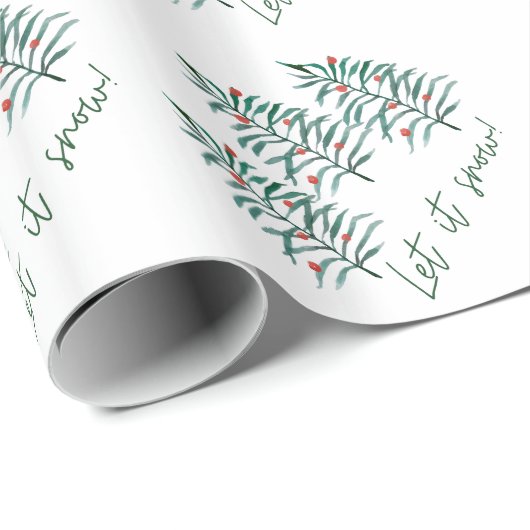 Kerstboom - Laat het sneeuwen Cadeaupapier (Rol Hoek)