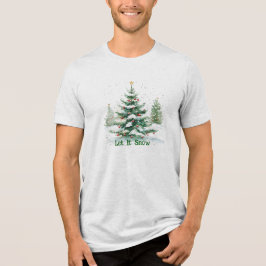 Kerstboom laat het sneeuwen Tri-Blend shirt