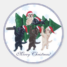 Kerstboom Labradors in de sneeuw Sneeuwvlok