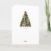 Kerstboom Labradors Rode Kerstkaart Feestdagen Kaart (Achterkant)