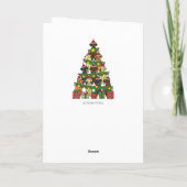 Kerstboom Labradors Vier Vakantiewenskaarten Feestdagen Kaart (Achterkant)