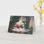 Kerstboom Land Kerst Ornament Kaart (Gele Bloem)