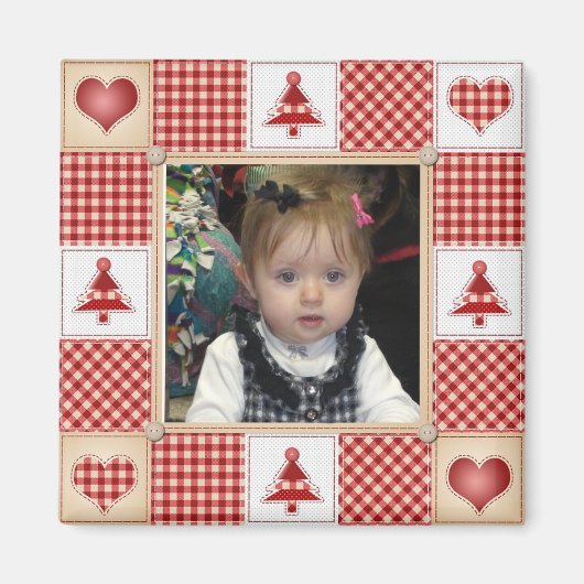 Kerstboom Land Rand Kerstmagneet Magneet (Voorkant)