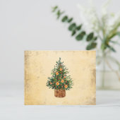 Kerstboom Land Traditionele Eenvoudige Groet Feestdagenkaart (Staand voorkant)