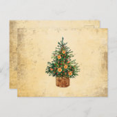 Kerstboom Land Traditionele Eenvoudige Groet Feestdagenkaart (Voorkant / Achterkant)