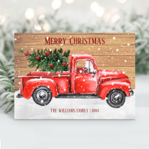 Kerstboom Landelijke Rode Truck Vintage Naam