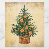 Kerstboom Landenbos Eenvoudig Wijn Etiket (Enkel label)