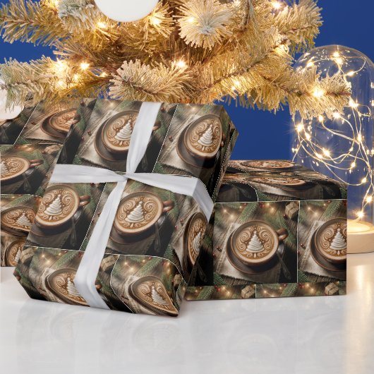 Kerstboom latte cadeaupapier (Feestdagen)