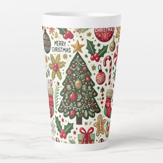 kerstboom latte mok (Voorkant)