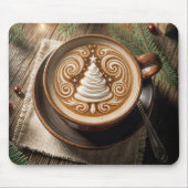 Kerstboom latte muismat (Voorkant)