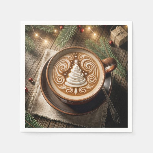 Kerstboom latte servet (Voorkant)