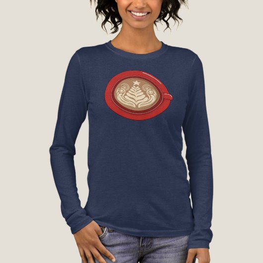 Kerstboom Latte Tri-Blend Shirt (Voorkant)