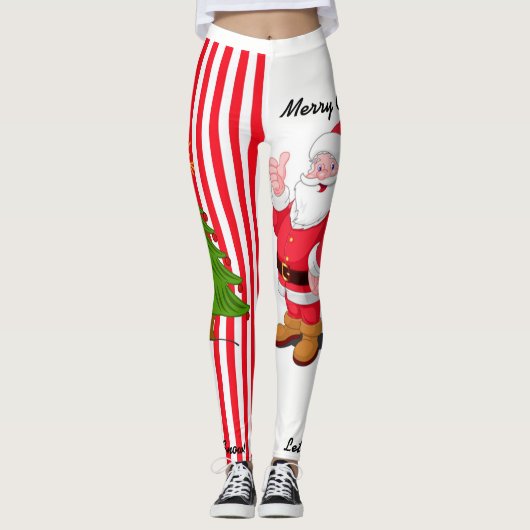 Kerstboom Leggings Santa Personalize S - XL (Voorkant)