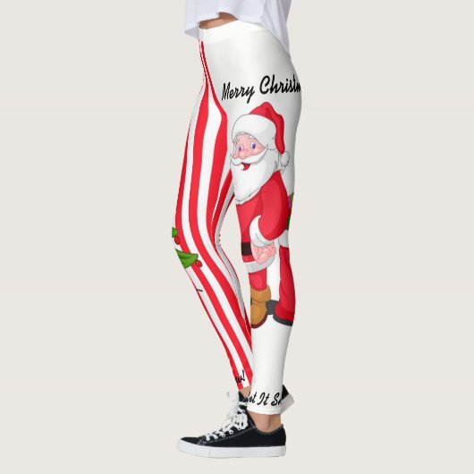 Kerstboom Leggings Santa Personalize S - XL (Links)