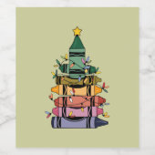 Kerstboom Leraar Life Gift Onderwijs Wijn Etiket (Enkel label)