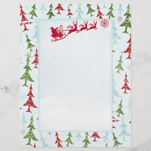 Kerstboom Letter Santa Letterhead (Voorkant)