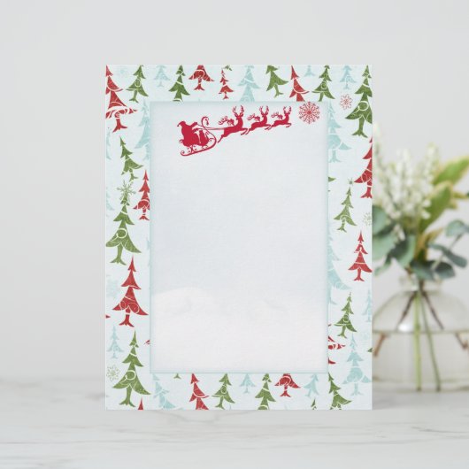 Kerstboom Letter Santa Letterhead (Staand voorkant)