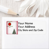 Kerstboom Levendige Groene Grens en Holly Etiket (Insitu)