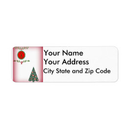 Kerstboom Levendige Groene Grens en Holly Etiket