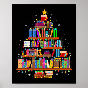 Kerstboom Lezer Boekenliefhebber Bibliothecaris Poster