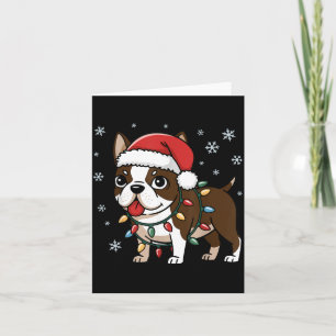 Kerstboom Licht Boston Terriers Mannen Vrouwen Kaart