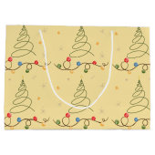 Kerstboom Licht Geel Grote Gift Bag Groot Cadeauzakje (Achterkant)