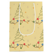 Kerstboom Licht Geel Middelgrote Gift Bag Medium Cadeauzakje (Achterkant)