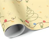 Kerstboom Licht Geel Wrapppapier Cadeaupapier (Rol Hoek)