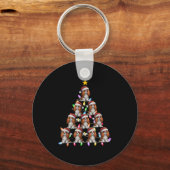 Kerstboom Licht Santa Cavalier King Charles S Sleutelhanger (Voorkant)