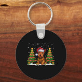 Kerstboom Licht Schotse Terriër Hond Kerstman Sleutelhanger (Voorkant)