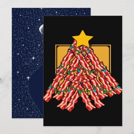 Kerstboom Licht van Bacon Feestdagenkaart (Voorkant / Achterkant)
