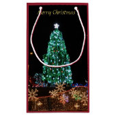 Kerstboom lichten geschenkzak klein cadeauzakje (Achterkant)