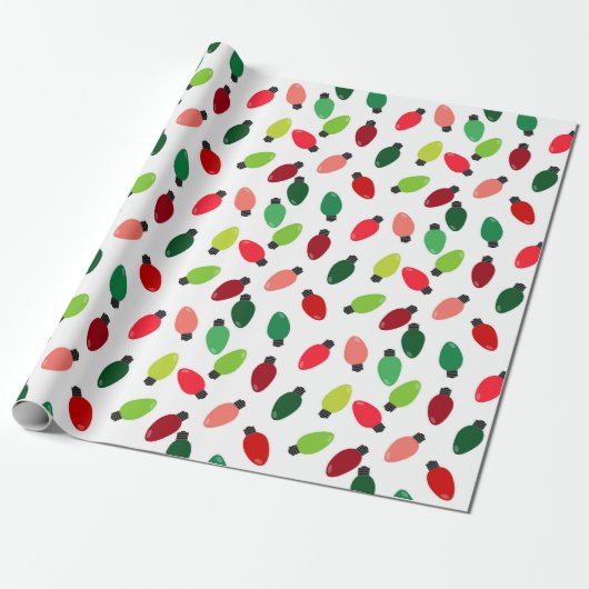 Kerstboom Lichten Print Wrap Papier (Uitgerold)