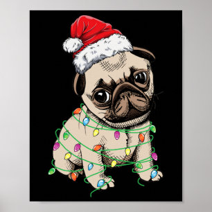 Kerstboom lichten Santa Hoed Xmas Gifts Jongens Ki Poster