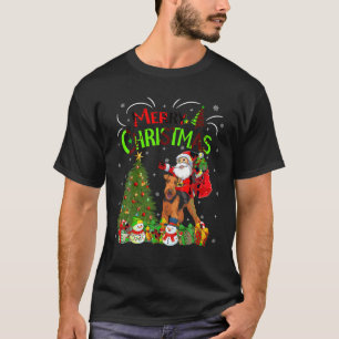 Kerstboom lichten Santa Riding Airredale Terrier H T-shirt