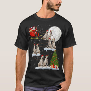 Kerstboom lichten Santa Riding Ierse Wolfhound Hon T-shirt