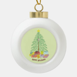 Kerstboom Lichtgroen Keramische Bal Ornament