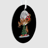 Kerstboom Lichtjes Grappige Kerstman Ridend Cheeta Ornament (voorkant)