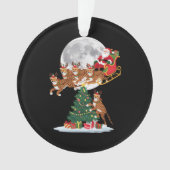 Kerstboom Lichtjes Grappige Kerstman Ridend Cheeta Ornament (voorkant)