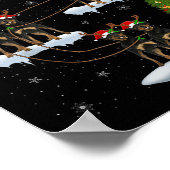 Kerstboom Lichtjes Grappige Kerstman Ridend op Rot Poster (Hoek)