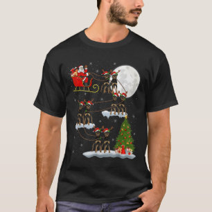 Kerstboom Lichtjes Grappige Kerstman Ridend op Rot T-shirt