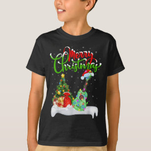 Kerstboom Lichtjes Kerstman Hoed Muzikale Ukulele T-shirt